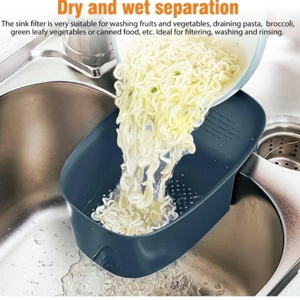 Multifunctional‎ Sink Drain Rack Food Strainer,Wet/Dry Sponge Holder